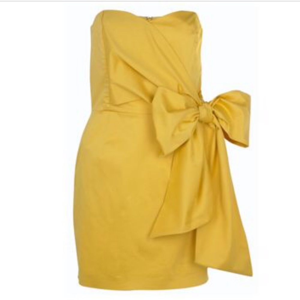French Connection Strapless Yellow Dress